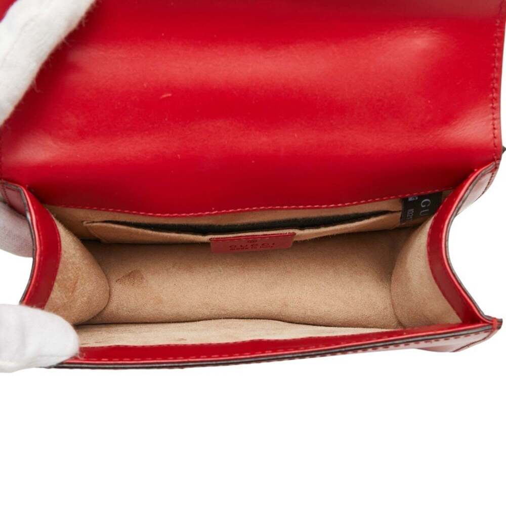 GUCCI Red Leather Sylvie Shoulder Bag - Picture 9 of 12